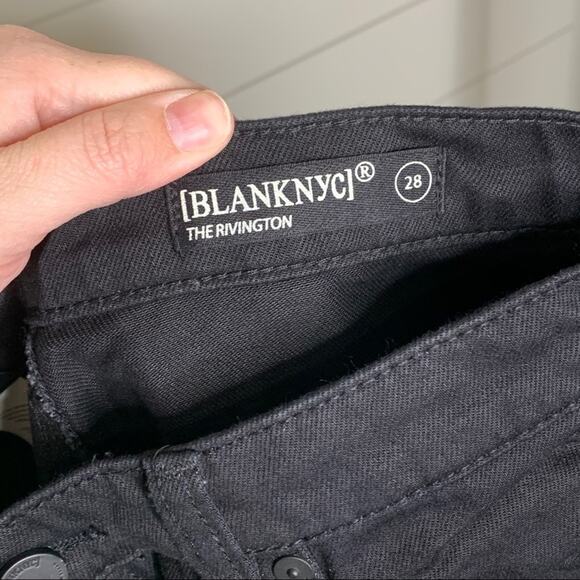 BLANKNYC High Waist Striped Tapered Cropped Jeans Black Size 28 - Picture 5 of 11